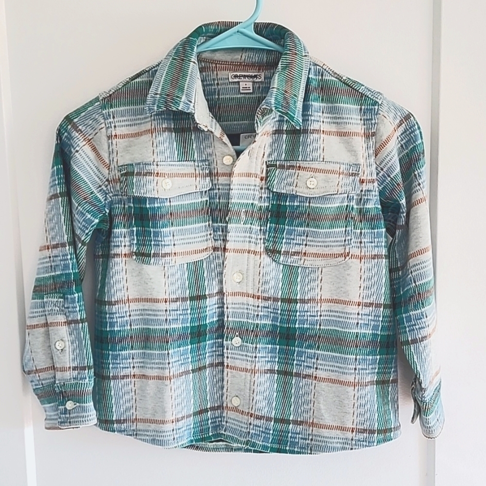 NWT CREWCUTS Long sleeve Sea Board plaid shirt size 6 kids - Picture 2 of 6
